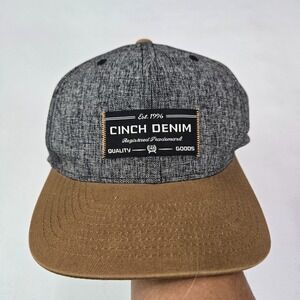 Cinch Men‎ Hat S/M Gray Heather Flex Fit Baseball Cap Colorblock